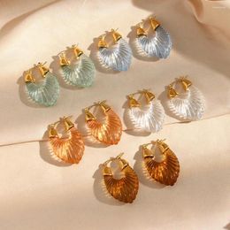 Hoop Earrings 2023 Big Water Droplet Transparent Resin Drop For Women Fashion Jewelry Personality Statement Earings Wholesale
