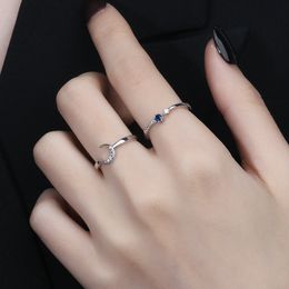 2PCS/SET New Summer Women Fashion Sun Moon Star Ring Elegant Temperament Sparkling Finger Open Rings Party Jewellery Accessories Gift Wholesale YMR034