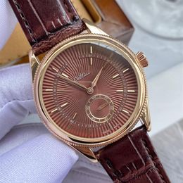 2022 New Three stitches luxury mens watches Little needle run seconds 39 mm in diameter Quartz Watch high quality Brand LOGO leath205r