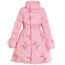 Women's Trench Coats European Winter Women Parkas Cotton Lady One Piece Dress Slim Outwear LF2310XL