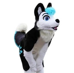 Hallowee Husky Dog Fox Long Mascot Costume Cartoon Anime theme character Carnival Adult Unisex Dress Christmas Fancy Performance Party Dress