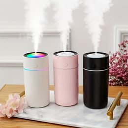 1pc 320ml 30ml/h Colorful Lamp Home Car Colorful H2o Spray Mist Aroma Essential Oil Portable Usb Mini Air Diffuser Humidifier