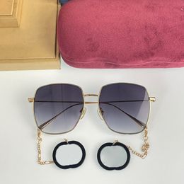 Sonnenbrille polarisiert, Luxus-Designer-Brille, Damen, Luxus-Designer, klassisch, Sommer-Mode-Stil, Metall, UV400-Schutzlinse, GG1031S