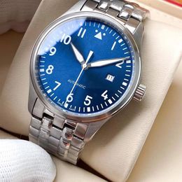 Whole wristwatches Compass men's automatic mechanical Stainless steel waterproof luxury watch blue black white flight 281239w