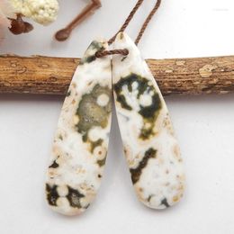 Loose Gemstones Natural Ocean Jasper Fashion Woman Earrings Bead Jewelry For Women Earring Pair Accessories 35x10x3.5mm4.4g