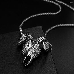 Pendant Necklaces Punk Sheep Skull Necklace Men's And Women's Fashion Trend Gothic Jewellery Accessories Gift Wholesale