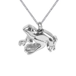 Cremation Jewelry Glossy Frog Urn Necklace Memorial Ash Keepsake Pendant With Gift Bag Funnel and Chain276y
