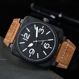 2023 Men Automatic Mechanical Wristwatches Bell Brown Leather watch Black Ross Rubber watches Wristwatch men automatic watch 04