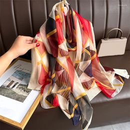 Scarves Large Beach Stoles Women Silk Feeling Scarf Shawl Wraps Fashion 2023 Design Summerf Sunscreen Foulard Bandana Ladies Hijab