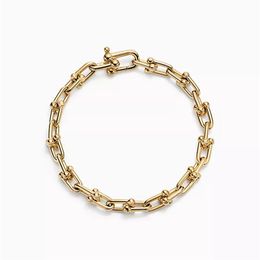 High 925 silver jewelry men bracelets u shape chunky chain gold rose silver color charm bracelet for women unisex punk link hip ho199m