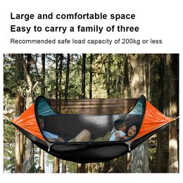 Hammocks Hammock Large Lightweight Detachable Quick Opening Hanging Straps Swing Hammocks Tent Pop-up Outdoor Hiking Travel 230923