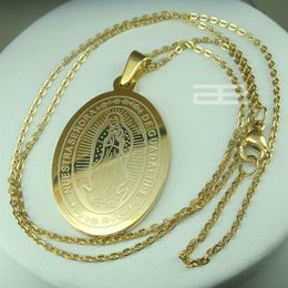 ladies 18K 18CT Yellow Gold GP The Virgin Mary Chain Pendant necklace N204247r