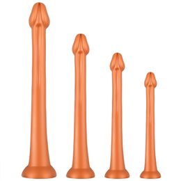 Anal Toys Liquid Silicone Super Long Plug Big Dildos Stimulate Anus and Vagina Soft Dilator Penis Sex Toy Dick Butt Phallus 230923