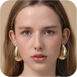 Stud Fashion Chunky Earrings for Women Gold Plated Stainless Steel High-Quality Waterdrop Vintage Stud Earrings Jewelry Celebrity 230923