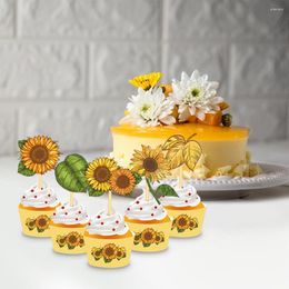 Cake Tools Sunflower Plants Cupcake Toppers Wrappers DIY Liners Birthday Decoration Baby Shower Wedding Party Dessert Supplies