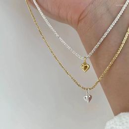 Pendant Necklaces 2023 Trend Silver Colour Sparkling Heart Clavicle Chain Choker Necklace Collar For Women Fine Jewellery Wedding Party
