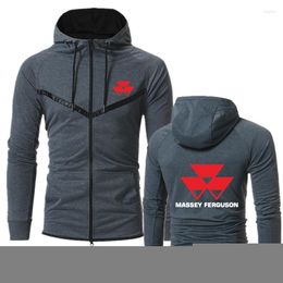 Men's Hoodies 2023 MASSEY FERGUSON Logo Printed Custom Made Solid Colour Men Zipper Jacket Hoodie Cotton High Quality Man Sportswear Tops