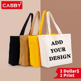 Shopping Bags 5pcs personal custom ladies handbag linen canvas bag with printed Customise your picture shopping DIY hand shoulder 230923