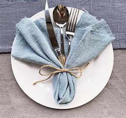 Table Napkin 12pcs Cloth Wedding For Plates Mat Setting Serving Kitchen Towels Cotton Line Party Decoration Decoupage