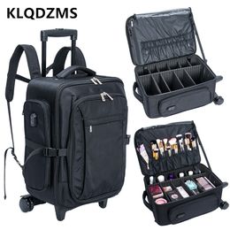 Cosmetic Bags Cases KLQDZMS Luggage Waterproof Oxford Cloth Case Multifunctional Removable Largecapacity Trolley Rolling Suitcase 230923