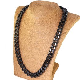 Men Boys 316L Pure Stainless steel black Curban Curb Chain Necklace 10mm 24'' for xmas birthday Bling Jewelry Gifts220w