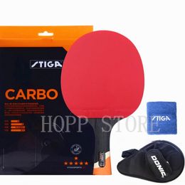 Table Tennis Raquets STIGA 6 Star Racket Offensive Professional Carbon Pimples In Rubber Original Stiga Table Tennis Rackets Ping Pong Paddle Bat 230923