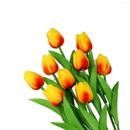 Decorative Flowers Artificial Fake Tulips Realistic Lifelike For Dining Room Office Decoration