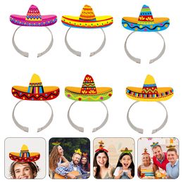 Other Event Party Supplies 6 Pcs The Witch Mexican Hat Hairbands Sombrero Headbands Costume Headdress Paper Day Dead Accessories 230923