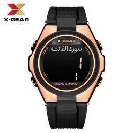 Muslim Watch For Prayer with Azan Time X-GEAR 3880 Qibla Compass and Hijri Alfajr Wristwatch for Islamic Ramadan Gift2645