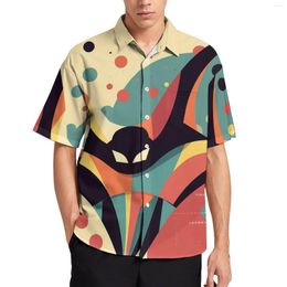 Men's Casual Shirts Bat Beach Shirt Retro Multicoloured Hawaiian Men Trendy Blouses Short Sleeve Design Clothes Plus Size