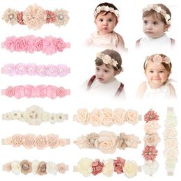 Hair Accessories Ncmama Simulation Flower Pearl Headband For Born Baby Elastic Nylon Band Toddler Hairbands Headwear