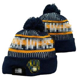 Men's Caps Hats All 32 Teams Knitted Cuffed Pom Brewers Beanies Striped Sideline Wool Warm USA College Sport Knit Hat Hockey Beanie Cap for Women's