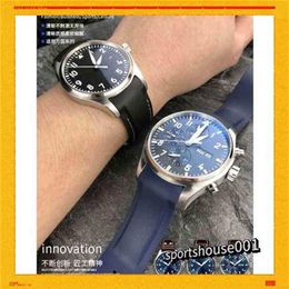 Luxury Mechanical Watch for MenCurved Rubber Strap Suitable for iwcs Big Pilot Little Prince Mark Eighteen blowing Fighter 20 21mm249Q
