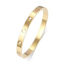 Fashion Jewelry Love Design Bangle Snap Buckle Closure Bracelet Bangles Buckle 316L Titanium Steel Bangle Bracelets With Stone For274w