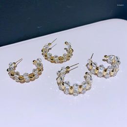 Hoop Earrings 2023 Arrival Handmade Crystals Beaded For Women Luxury Design Party Gift Jewelry