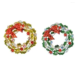 Brooches 2 PCS Greenery Garland Brooch Christmas Lapel Pin Alloy European American Decor Breastpin