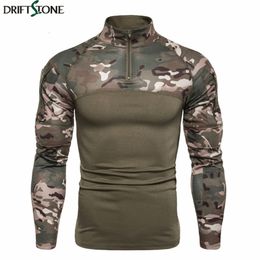 Men's T-Shirts Men SWAT Soldiers Military Combat T Shirt Slim Camo Tactical T-Shirts Army Airsoft Paintball Long Sleeve Hunt Shirts 230923