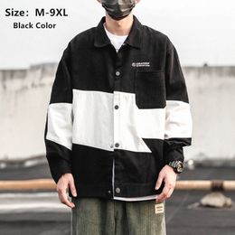 Men's Jackets 9XL Cargo Cotton Men Clothing Korean Style Patchwork Turndown Collar Loose Plus Size 6XL 8XL Windproof Windbreaker Coat 230923