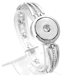 Xinnver Snap Bracelet DIY Charms Silver Bracelets Bangles With Crystal Fit 18mm Snap Buttons For Women Jewellery ZE3683007