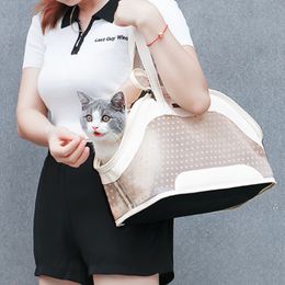 YUEXUAN Designer-Handtasche für Haustiere, Tragetasche für Hunde und Katzen, tragbar, atmungsaktiv, PU und Mesh-Gewebe, für Outdoor-Reisen, Katzen-Tragetaschen, Welpen, Kätzchen, einzelne Umhängetaschen