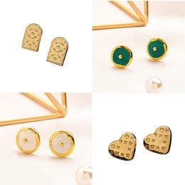 clover earrings designer for women love earring luxury designer high studs quality brand gold silver letters with diamond earings women jewelry Party Gift Not Fade