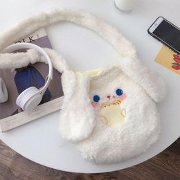 Evening Bags MBTI Kawaii Plush Women Shoulder Bag Dog Embroidery Fluffy Handbag Autumn And Winter Milk Tea Korean Fashion Female Underarm