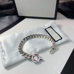 925 Sterling Silver Bracelet Unisex Designer Bracelets Luxury Cool Boy G Fashion Mens Women Men Chain Gift Couple Bracelets D21091247E