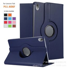 Suitable for Lenovo Tab P11 leather case, Xiaoxin Pad 11 inch TB-J606F rotating bracket protective case