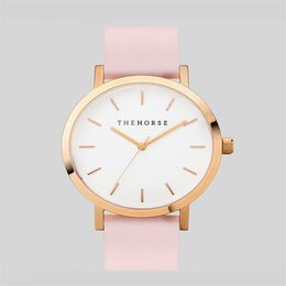 The Horse Watches Famous Luxury Women Men Watches 40mm Unisex Ladies Mens Watch Rose Gold Leather Woman Fashion Dress Wristwatch256p