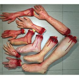 Other Event Party Supplies Life Like Scary Arm Hand Cut Off Bloody Horror Fake Latex Size Halloween Prop Haunted 230923