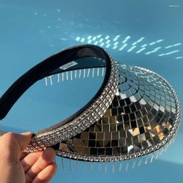 Wide Brim Hats Mirror Disco Sequin Hat Glitter Sequins Visors Summer Sun Cap Club Stage Bar Party Decoration