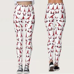 Active Pants Women's Christmas Custom Santa Snowman Party Leggings For Yoga Running High Waist Push Up Leggins Pantalon