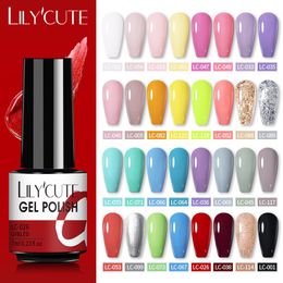 Nail Polish LILYCUTE Gel Nail Polish 7ML Semi Permanent Vernis Base Top coat UV LED Gel Varnish Soak Off Nail Art Gel Polish DIY Nail Design 230923