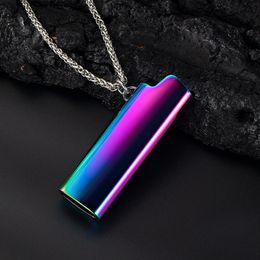 Latest Cool Colorful Metal Alloy Lighter J3 Lighter Case Casing Shell Protection Sleeve Portable Necklace Sheath Herb Tobacco Smoking Cigarette Holder Pendant DHL